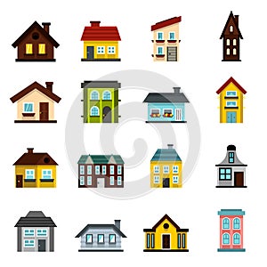 House icons set, flat style