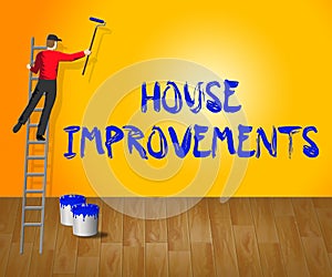 House Improvements Indicates Home Renovation 3d Illustration photo