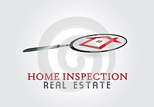 House inspection real estate logo vector