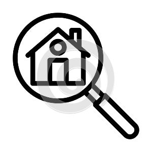 House Inspection Vector Thick Line Icon For Personal And Commercial Use