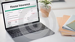 House Insurance Document Form Concept