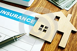 House insurance form for homeowners. photo