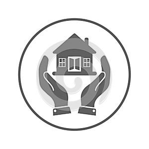 House Insurance, home loan gray icon