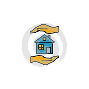 House Insurance icon set. Four elements in diferent styles from insurance icons collection. Creative house insurance icons filled