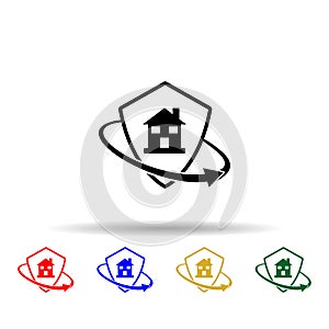 House insurance multi color style icon. Simple glyph, flat vector of insurance icons for ui and ux, website or mobile application
