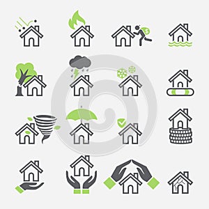 House insurance services icons.