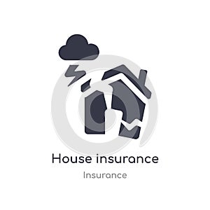 house insurance for storms icon. isolated house insurance for storms icon vector illustration from insurance collection. editable