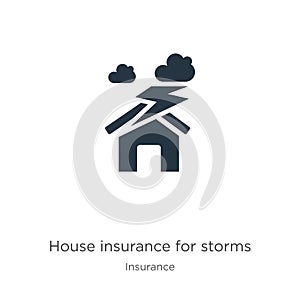 House insurance for storms icon vector. Trendy flat house insurance for storms icon from insurance collection isolated on white