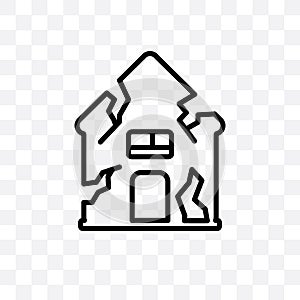 House insurance for storms vector linear icon isolated on transparent background, House insurance for storms transparency concept