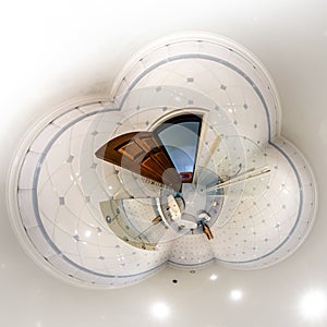 House interior in little planet view style