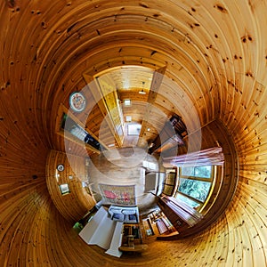 House interior in little planet view style