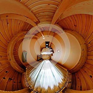 House interior in little planet view style