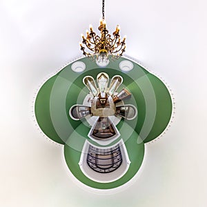 House interior in little planet view style