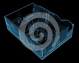 House isolated on black