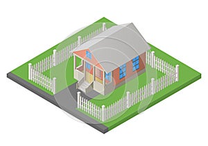 House isometric 3d illustration vector