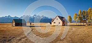 House on the John Moulton ranch in Mormon Row Historic District in Grand Teton National Park, Wyoming