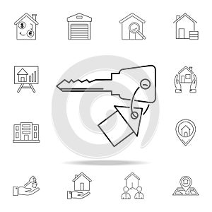 house key icon. Set of sale real estate element icons. Premium quality graphic design. Signs, outline symbols collection icon for