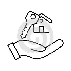 House key Line Vector Icon easily modified