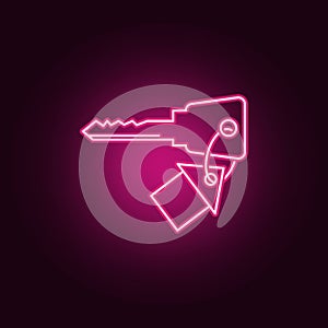 house key neon icon. Elements of Real Estate set. Simple icon for websites, web design, mobile app, info graphics