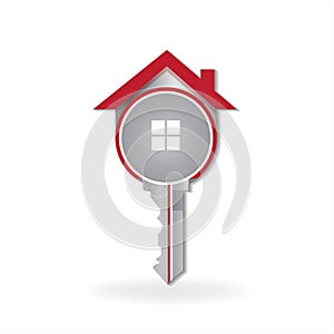House key real estate logo icon vector image
