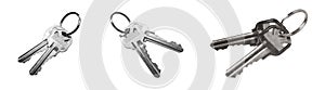 House Key Set of Different Angles Isolated on a White Background