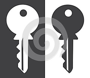 House key silhouette white and black background