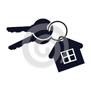 House key on the white background