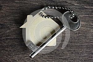 House keyring on key housing concept Close up