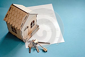 House keys close view. Buying a house background. Real estate concept