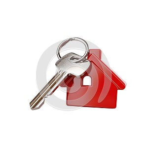 House keys with house shaped keychain, Real estate purchase concept, isolated on transparent png background Generative ai