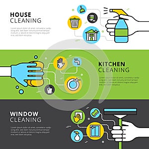 House Kitchen And Window Cleaning Banners