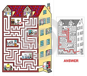 House - labyrinth for kids (easy).