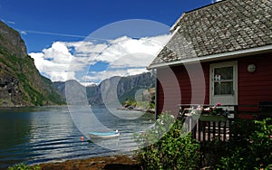 house on the lake, Flam, Norwegian fjords, Norway