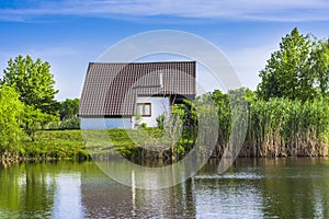 House on lake shore