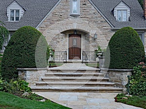 House with large stone gable