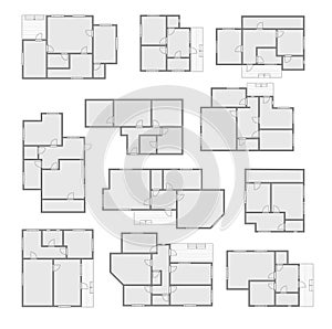 house layout blueprint vector apartment design project