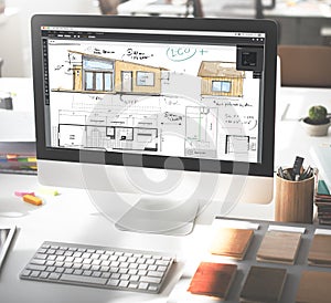 House Layout Floor-plan Blueprint Sketch Concept