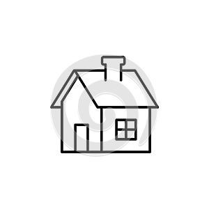 House line icon, home outline symbol, Vector isolated flat illustration. Side view. Real estate, rent house