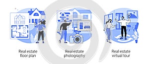House listing abstract concept vector illustrations.