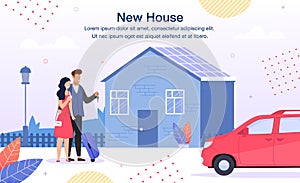 House Loan for Families Flat Vector Ad Banner