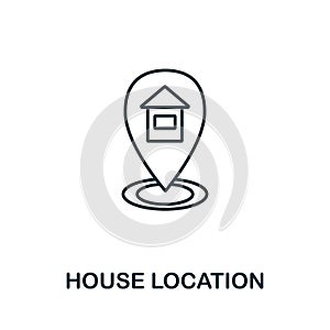 House Location icon. Line style symbol from real estate icon collection. House Location creative element for logo