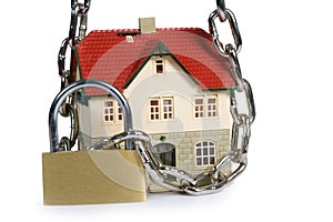 House locked with padlock