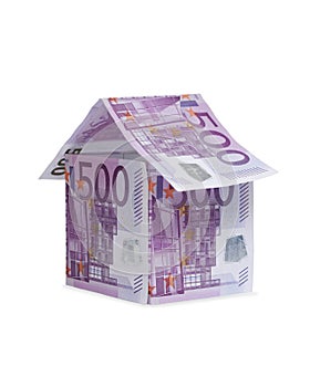 House made of 500 euro money bills