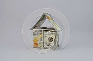 House made of 100 dollar bills