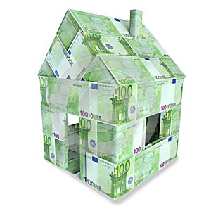 House made of 100 Euro bills