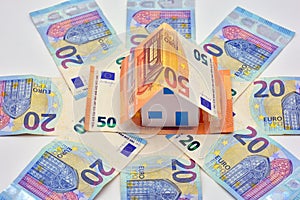 House made with euro bills
