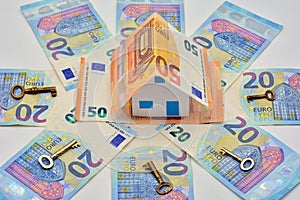 House made with euro bills