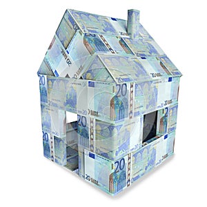 House made of 20 euro notes