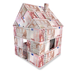 House made with 10 euro notes