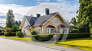 A house with a mailbox in front of it